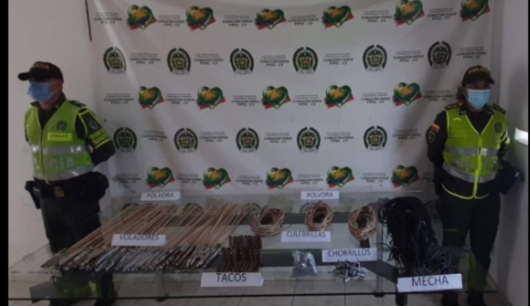 Pólvora incautada en Caldas: Más de 10 kilos de pólvora incautada en Caldas