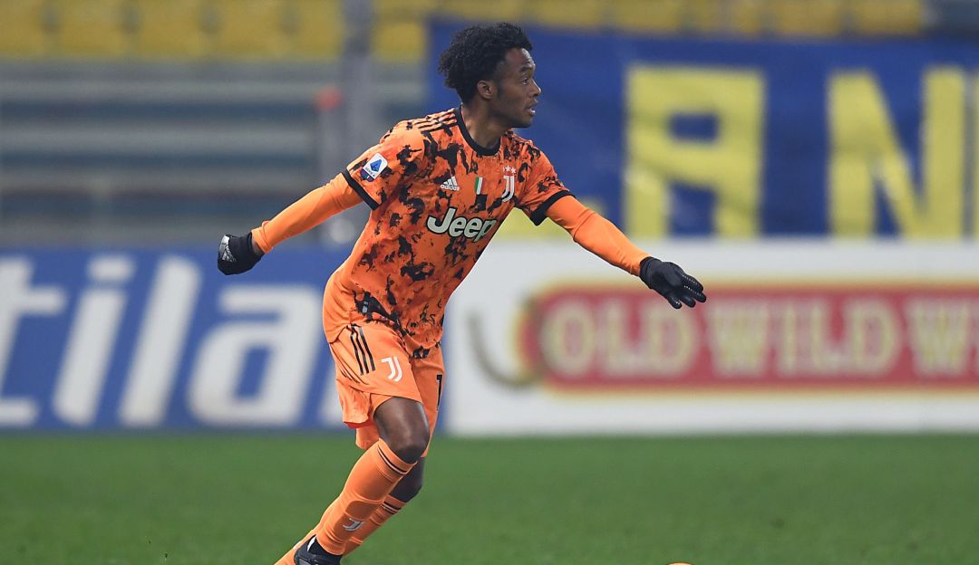Juan Guillermo Cuadrado en el partido en el que la Juventus le ganó 4-0 a Parma en la Serie A.