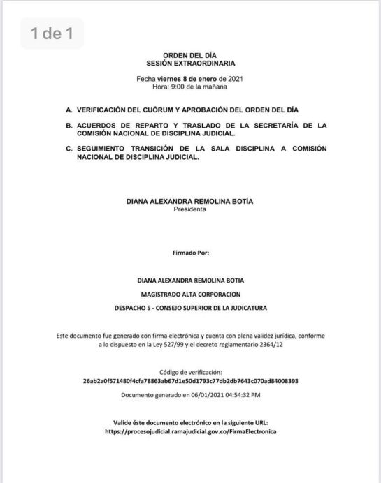 Consejo Superior de la Judicatura: Sesión extraordinaria para definir dónde sesionará Comisión de Disciplina Consejo Superior de la Judicatura: Sesión extraordinaria para definir dónde sesionará Comisión de Disciplina