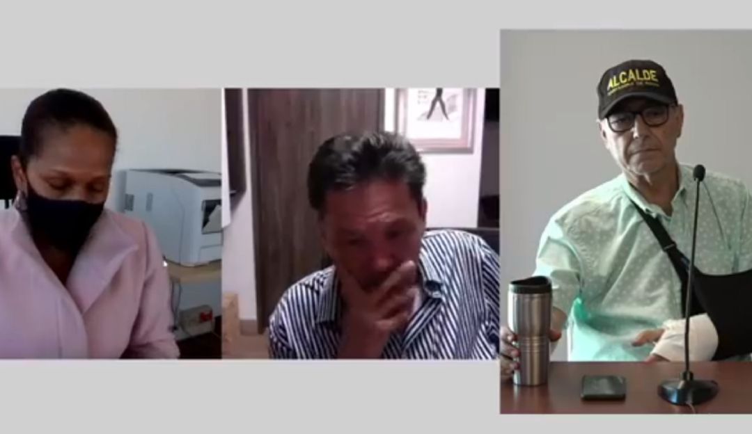 La Procuradora Delegada Ligia Morales, el abogado Gustavo Quintero y el alcalde William Dau en audiencia