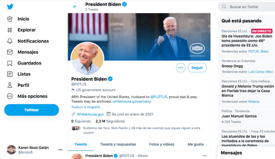 Cuenta @POTUS Twitter