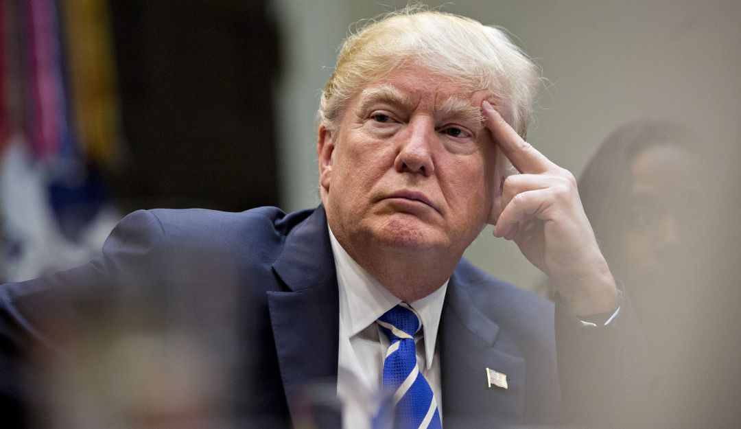 El expresidente Donald Trump durante una reunión con pequeños y medianos empresarios de Estados Unidos.