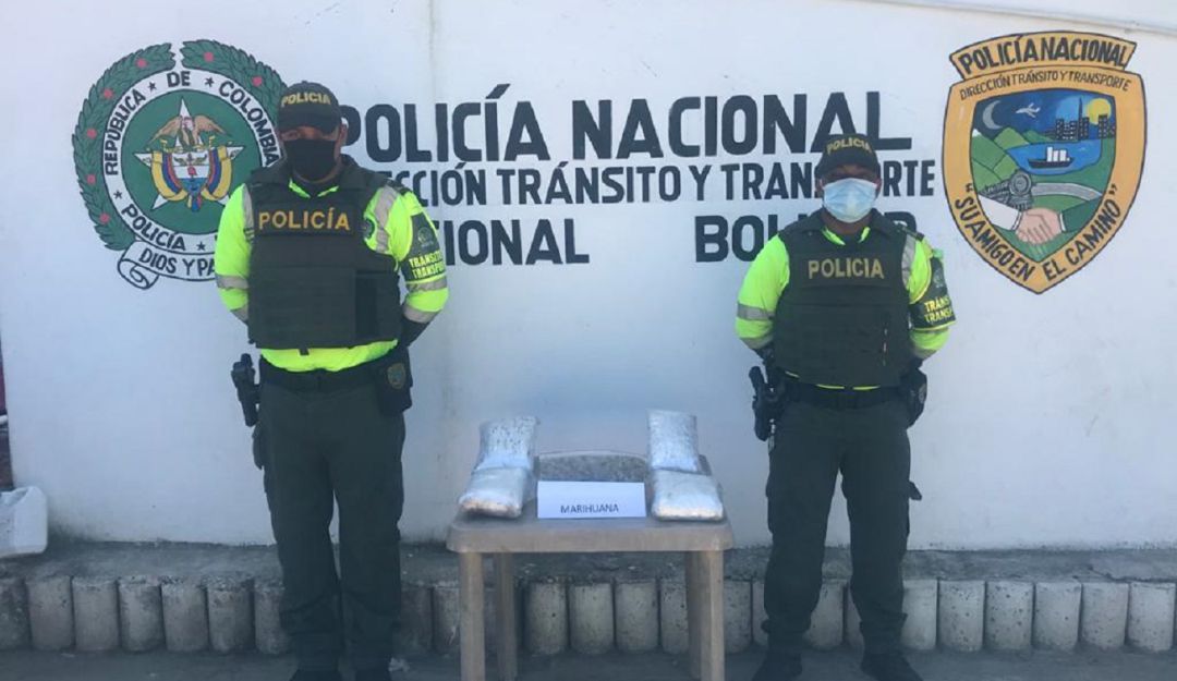 La incautación se dio en la vía San Onofre - Cartagena