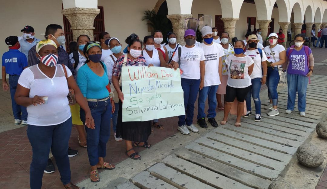 La protesta se realizó en los bajos de la Alcaldía