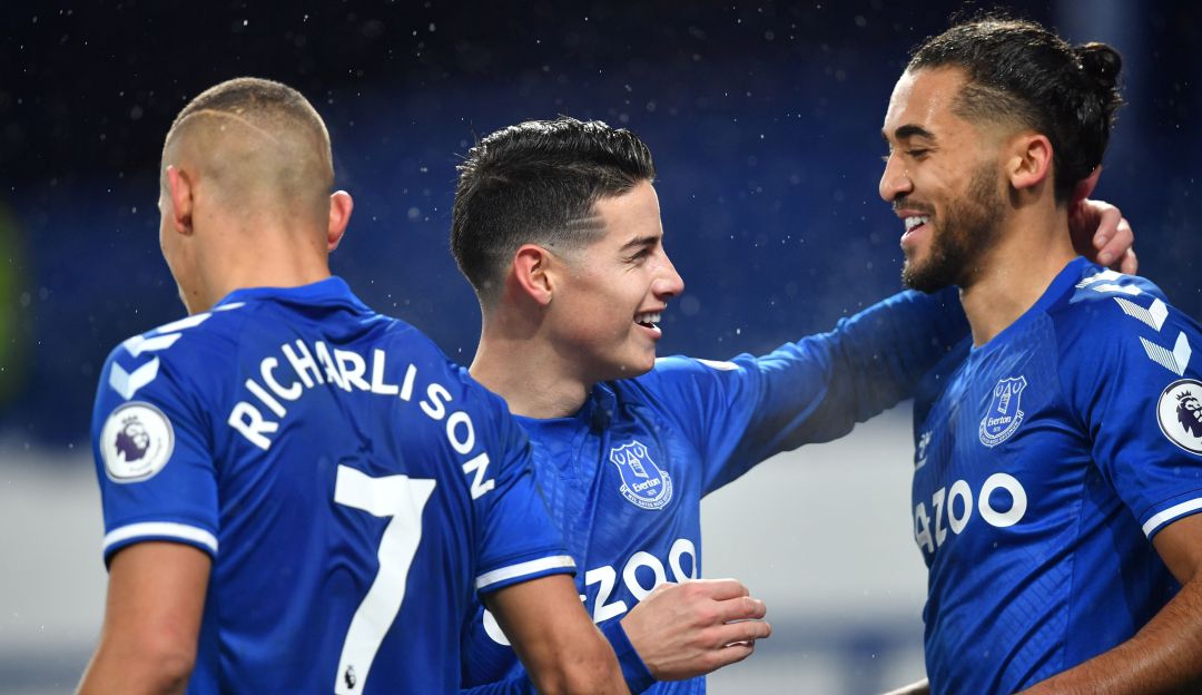 Richarlison, James Rodríguez y Dominic Calvert-Lewin
