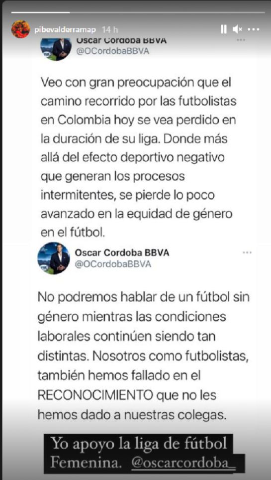 'Pibe' Valderrama respalda al fútbol femenino en Colombia. 'Pibe' Valderrama respalda al fútbol femenino en Colombia.