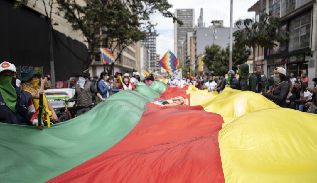 Paro Nacional por la defensa de los líderes sociales. Bogotá octubre 21 de 2020