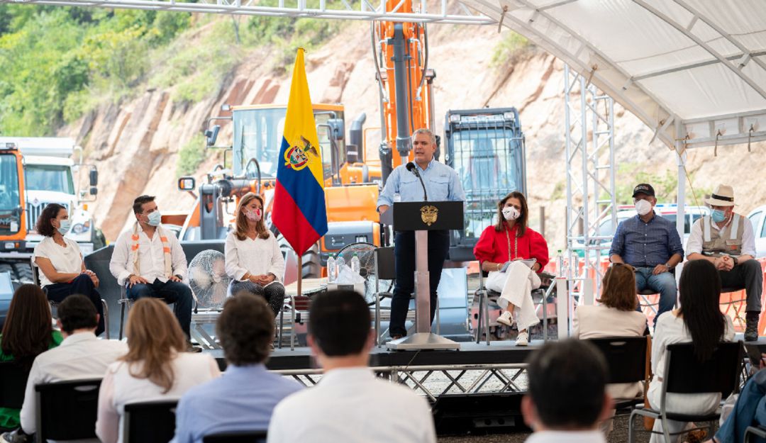 El presidente Iván Duque estuvo en Melgar haciendo el lanzamiento de la obra.