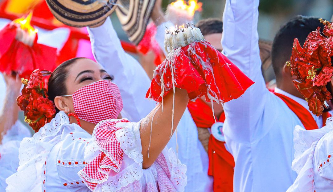 Cumbiamba durante conmemoración del carnaval.