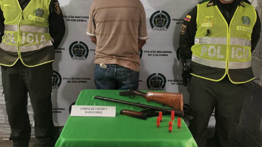 En procedimientos aislados incautan 4 armas de fuego ilegales en Caldas