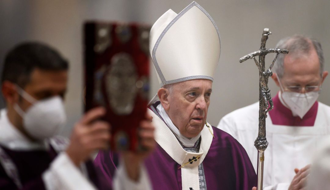 El papa Francisco durante la celebración del Miércoles de ceniza en El Vaticano.
