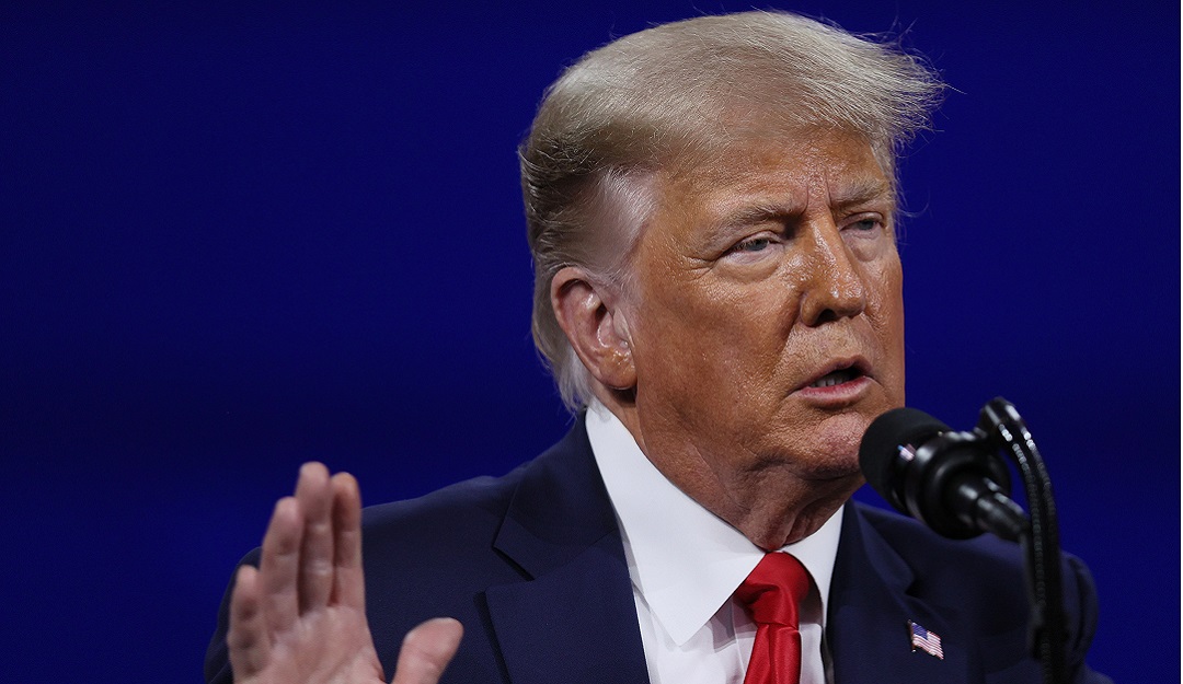 El expresidente Donald Trump durante su participación en la Conferencia Conservadora (CPAC).