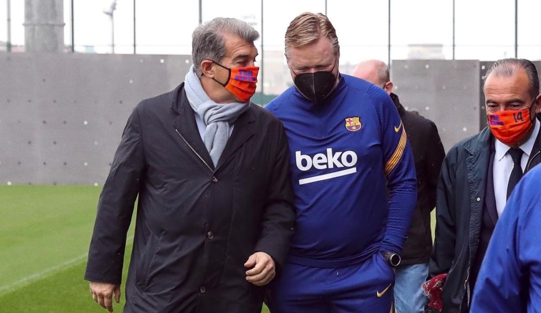 Joan Laporta durante su visita a las instalaciones deportivas del Barcelona este lunes.