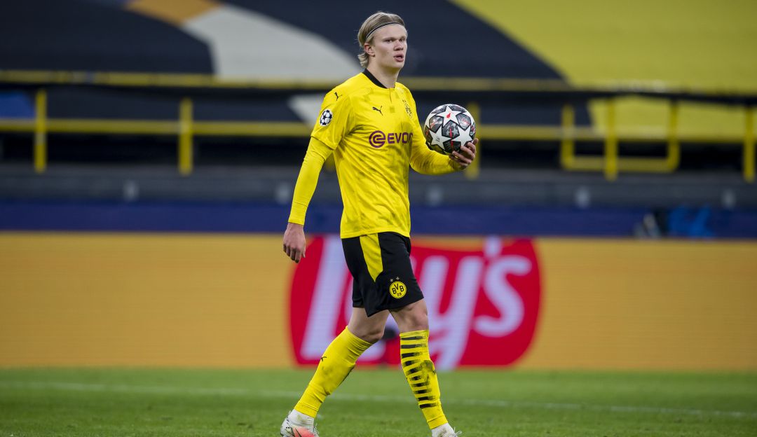 Erling Haaland goleador del Dortmund en la Champions League.