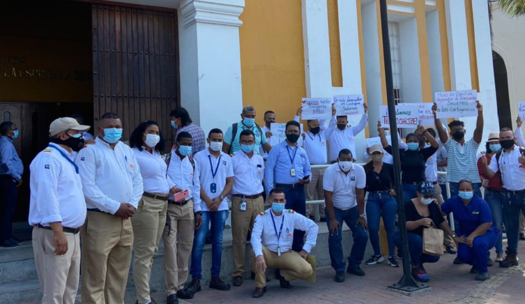 Los conductores protestaron en las afueras del Concejo Distrital