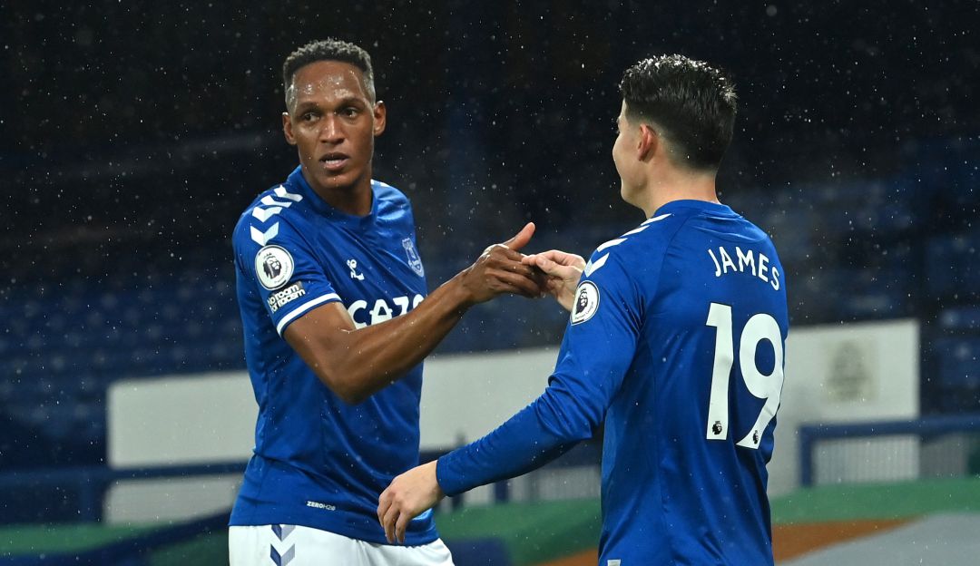 Yerry Mina y James Rodríguez