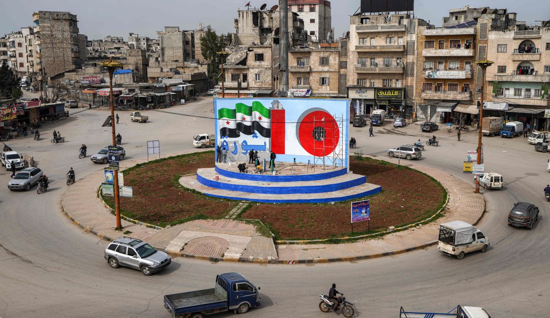 Mural en la ciudad siria de Idlib