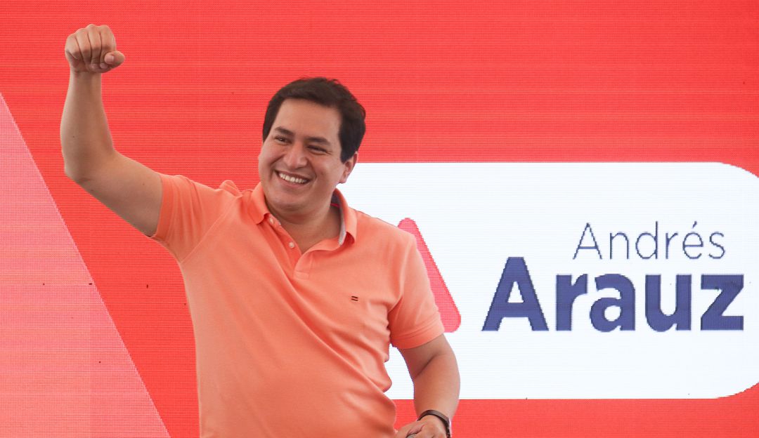 El candidato presidencial de Ecuador Andrés Arauz