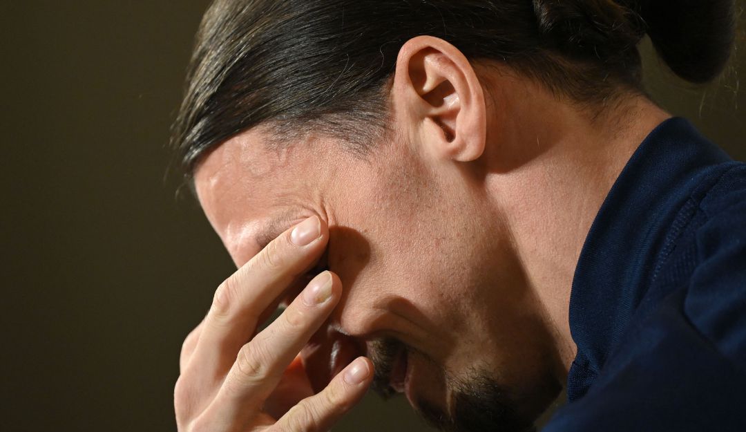 Zlatan Ibrahimovic en rueda de prensa con la Selección de Suecia