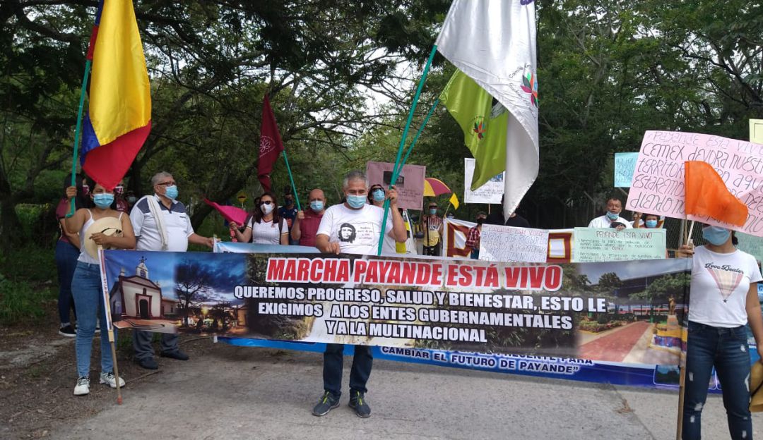 Comunidad del corregimiento de Payandé protesta contra Cemex
