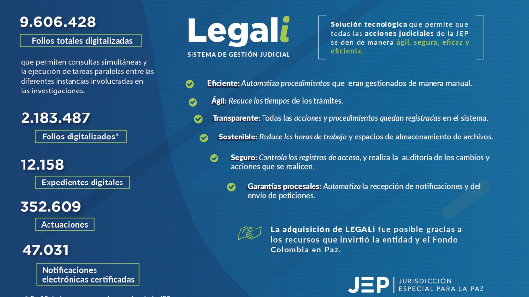 La JEP es el primer tribunal que trabaja con expedientes 100% digitales