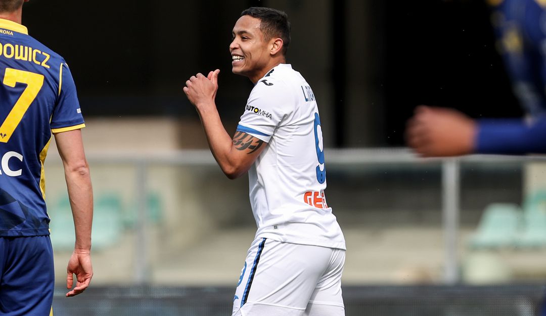Luis Fernando Muriel festeja uno de sus 20 goles convertido en la presente temporada.