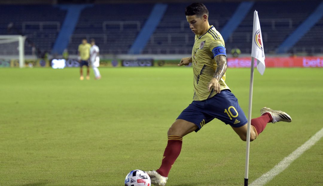 James Rodríguez en el primer partido de las Eliminatorias ante Venezuela