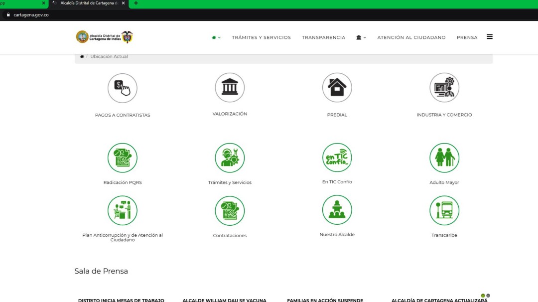 Web de la Alcaldía de Cartagena presenta problemas técnicos