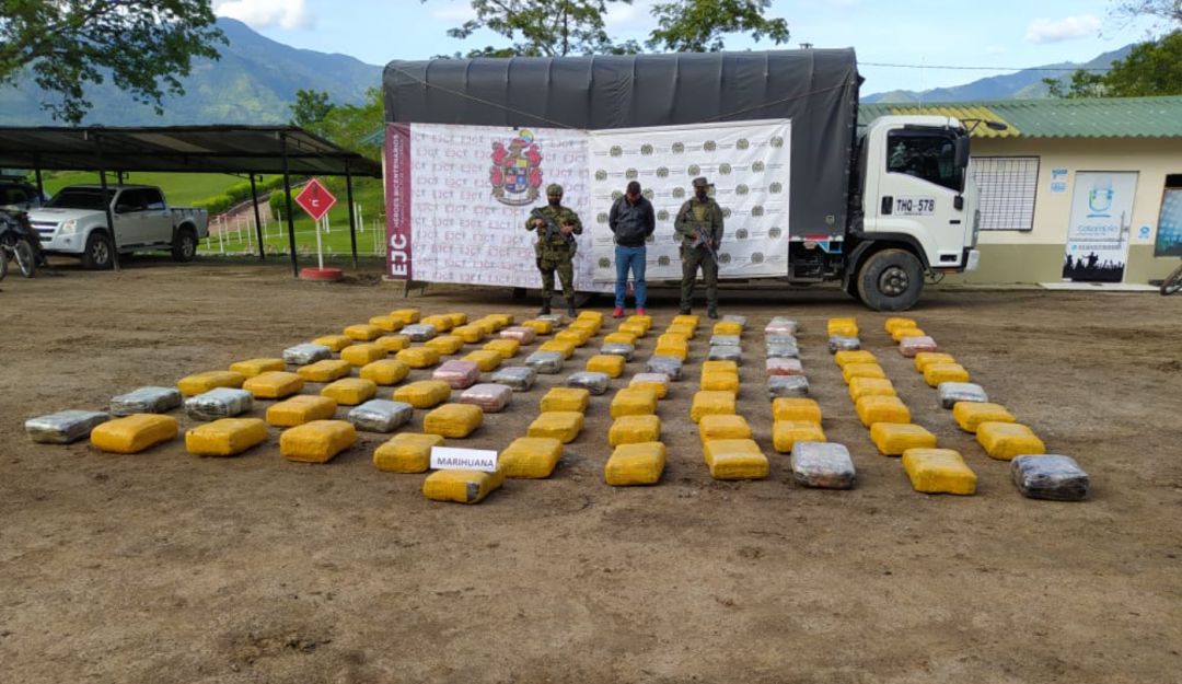 Marihuana incautada en Neiva.