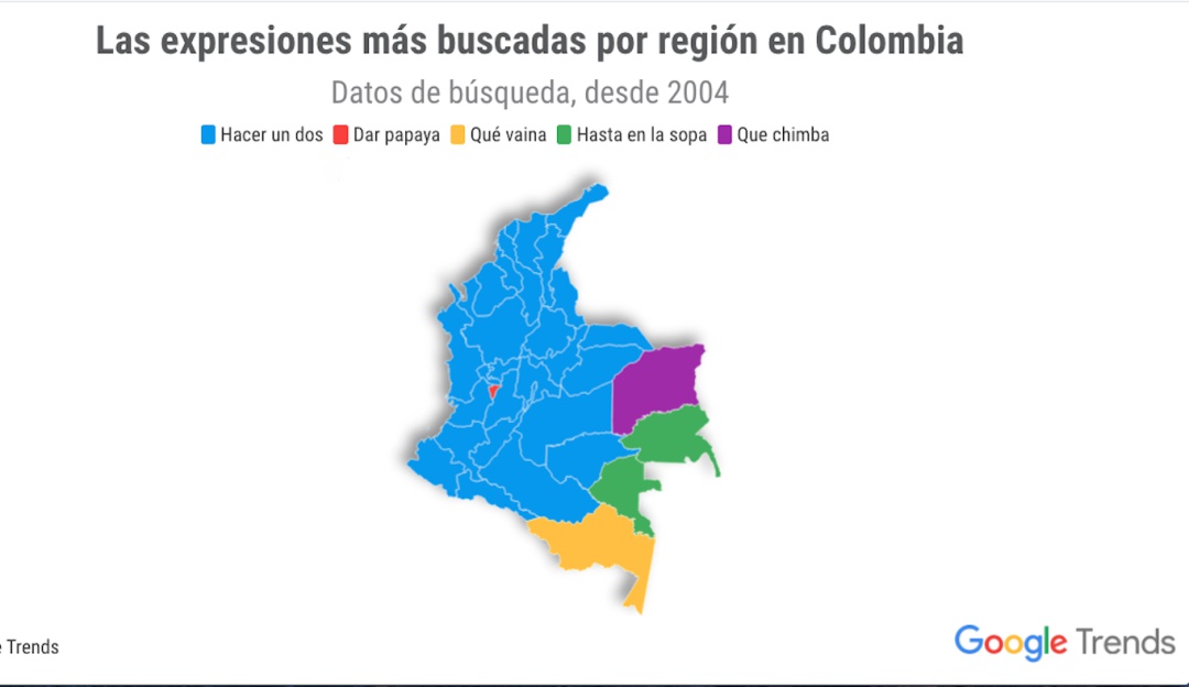 Expresiones más buscadas en Google por región en Colombia