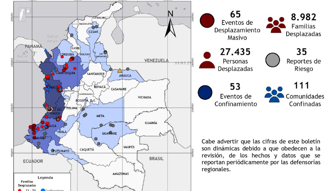 Informe desplazamientos y confinamientos en Colombia