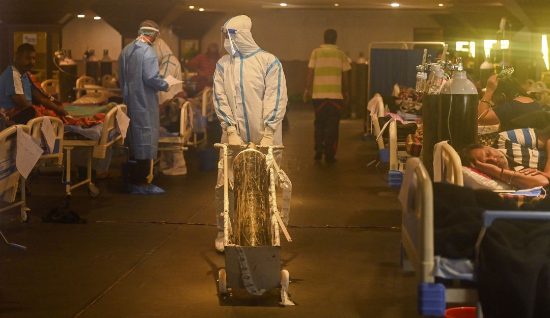 Hospital para pacientes covid en India