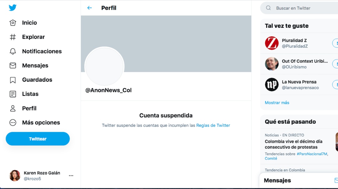 Twitter suspendió cuentas de Anonymous Colombia por infringir sus políticas
