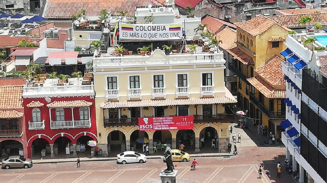 Plantón para exigir flexibilización del toque de queda en Cartagena