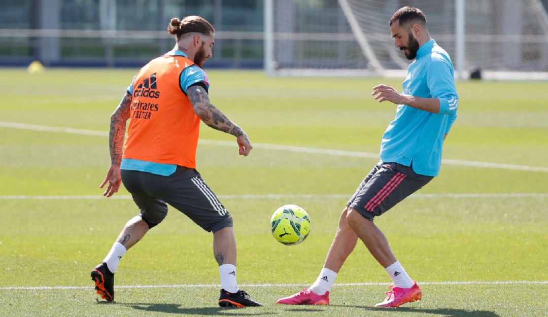 Sergio Ramos en su regreso a los entrenamientos durante esta semana. Sergio Ramos en su regreso a los entrenamientos durante esta semana.