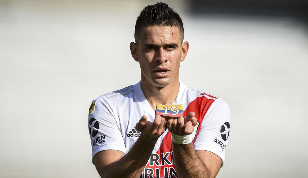 Rafael Santos Borré, delantero colombiano de River Plate Rafael Santos Borré, delantero colombiano de River Plate