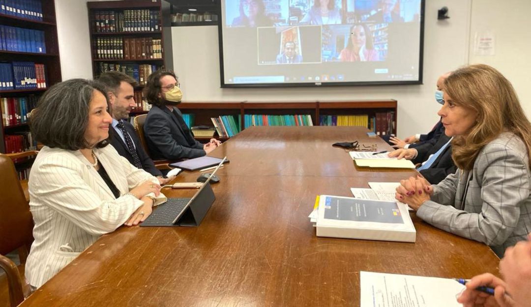La vicepresidenta y canciller, Marta Lucía Ramírez, durante su visita a la CIDH. La vicepresidenta y canciller, Marta Lucía Ramírez, durante su visita a la CIDH.