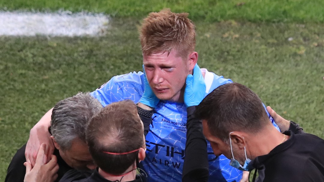 De Bruyne, doble fractura en la cara tras choque en la final de Champions