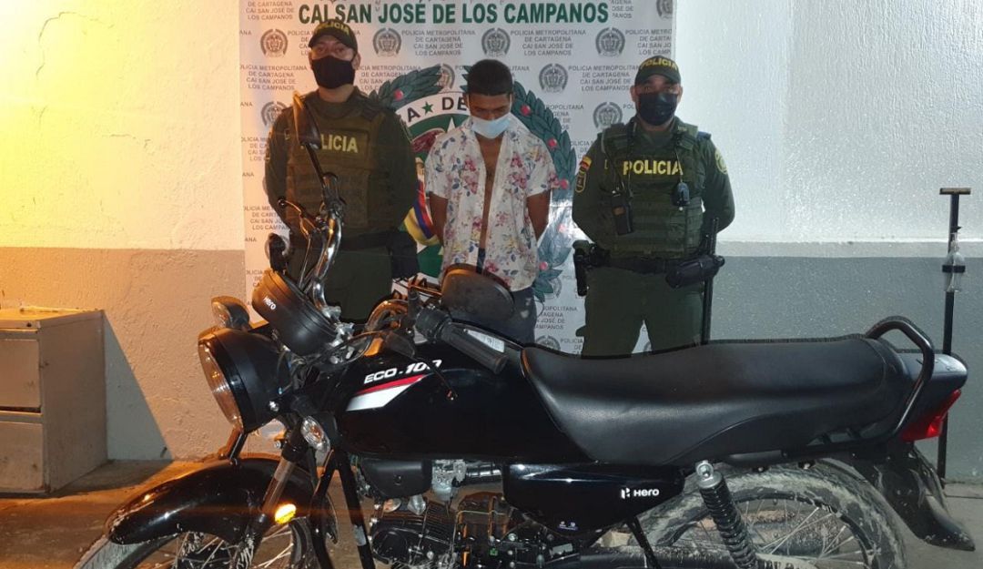 Según la Policía este hombre estaría vinculado a varios robos de este tipo de vehículos en los barrios San José de los Campanos y El Pozón Según la Policía este hombre estaría vinculado a varios robos de este tipo de vehículos en los barrios San José de los Campanos y El Pozón