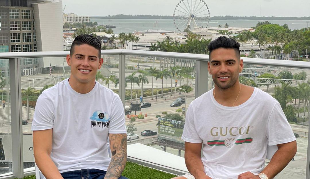 Falcao y James juntos para ver y apoyar a Colombia ante Perú Falcao y James juntos para ver y apoyar a Colombia ante Perú