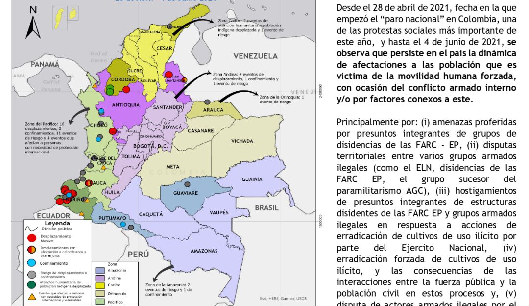 Informe sobre desplazados y confinados en medio del Paro Nacional Informe sobre desplazados y confinados en medio del Paro Nacional