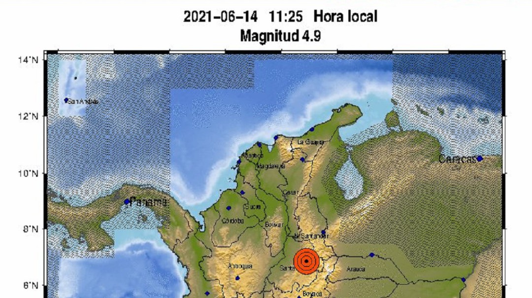Sismo de 4.9 sacudió este lunes festivo a Santander