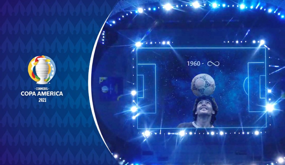 Imagen de presentación del homenaje a Diego Maradona en el estadio Nilton Santos de Rio de Janeiro Imagen de presentación del homenaje a Diego Maradona en el estadio Nilton Santos de Rio de Janeiro