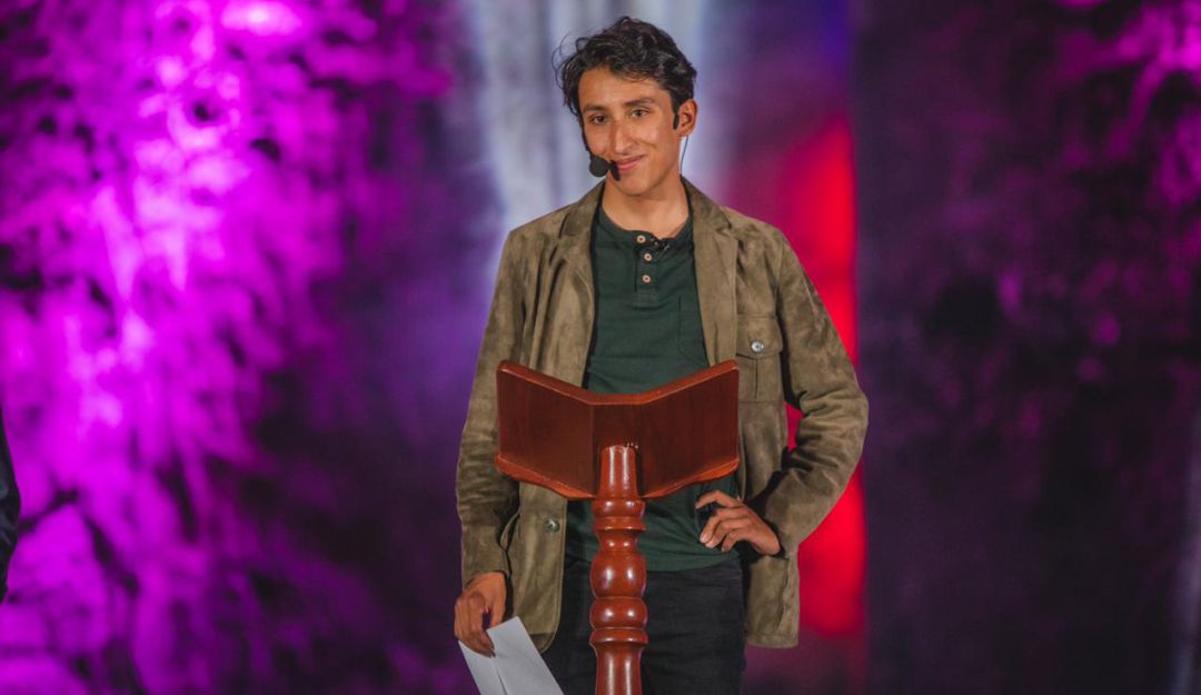 Egan Bernal durante su homenaje en la catedral de sal de Zipaquirá. Egan Bernal durante su homenaje en la catedral de sal de Zipaquirá.