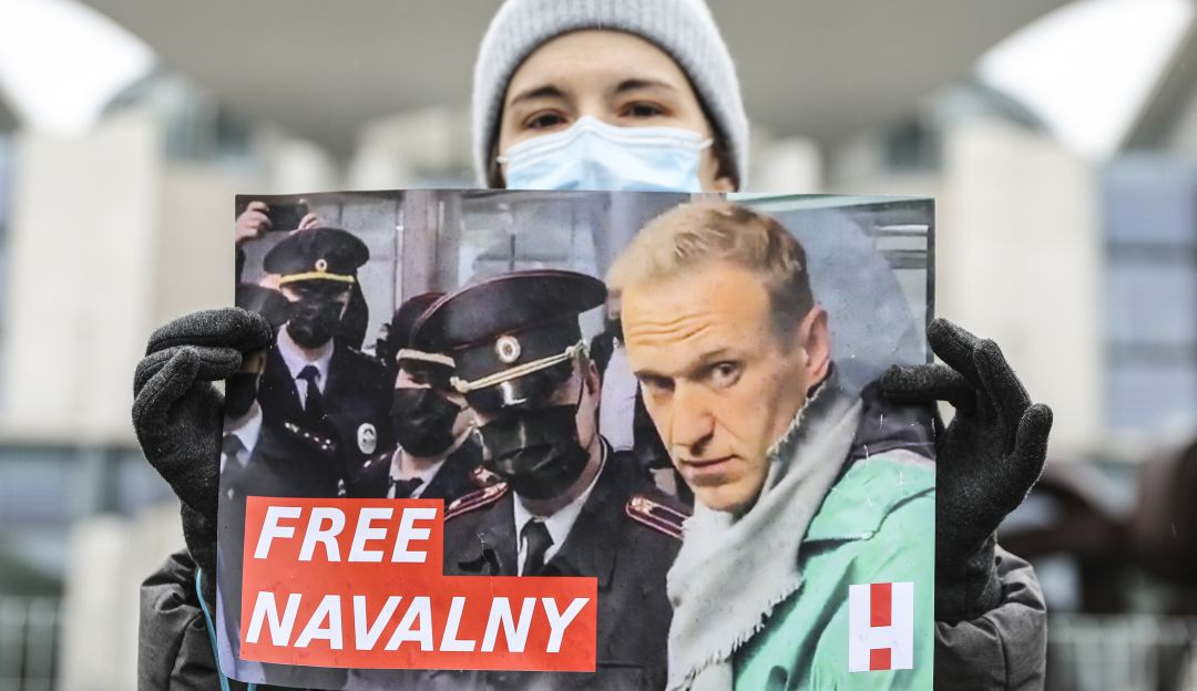 Manifestantes exigen la liberación de Alexei Navalny Manifestantes exigen la liberación de Alexei Navalny