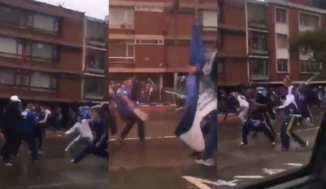 Hinchas de Millonarios se enfrentaron a machete Hinchas de Millonarios se enfrentaron a machete