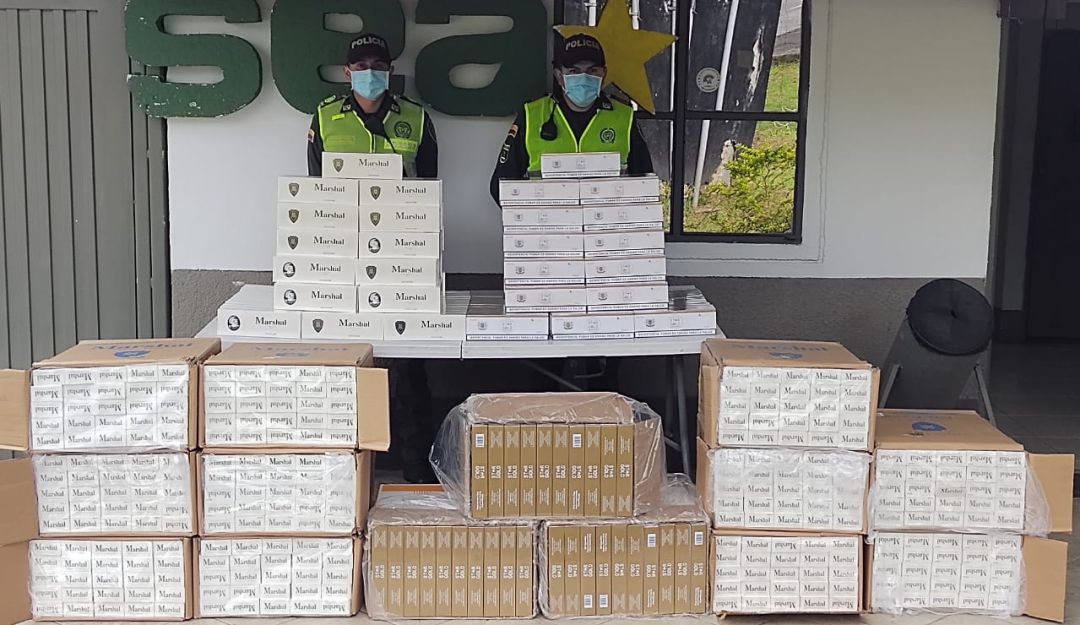 Cigarrillos de contrabando incautados en vías de Manizales Cigarrillos de contrabando incautados en vías de Manizales