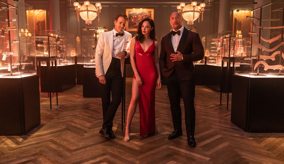 Dwayne Johnson 'La Roca', Gal Gadot y Ryan Reynolds Dwayne Johnson 'La Roca', Gal Gadot y Ryan Reynolds