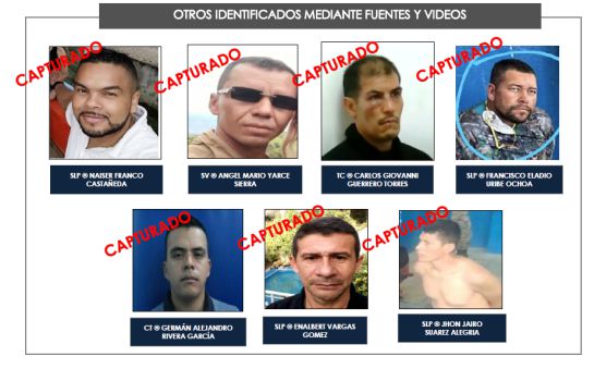 Otros dos colombianos, que no aparecen en la imagen, también fueron capturados. Otros dos colombianos, que no aparecen en la imagen, también fueron capturados.