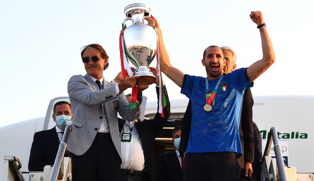 Selección Italia en su regreso a Roma Selección Italia en su regreso a Roma